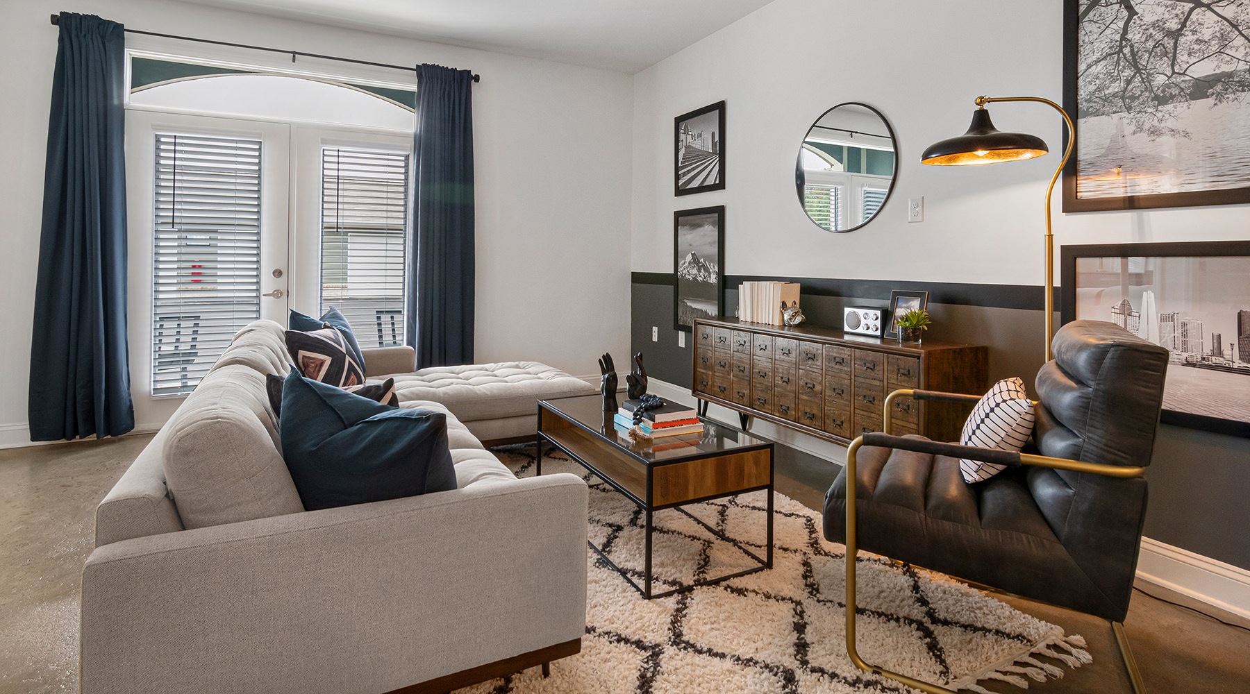 Living Room Large well lit living room